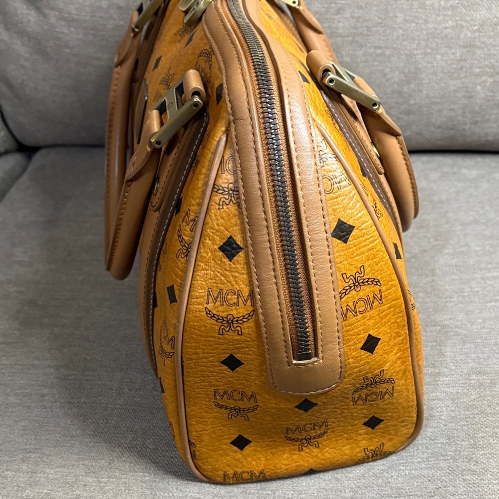 MCM Cognac Visetos Satchel - Picture 5 of 14